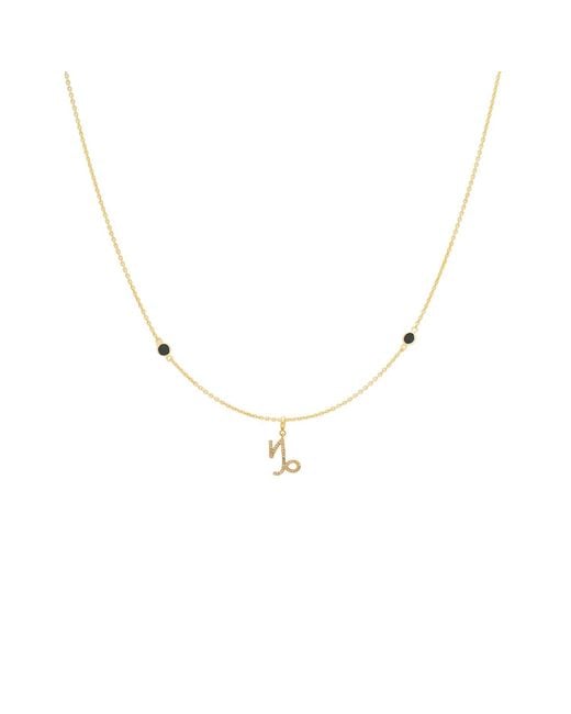 Lavani Jewels Metallic Zodiac Horoscope Sign Capricorn Symbol Necklace Gold