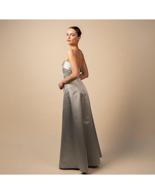 Anse Victorin Gray Irena Silk Dress