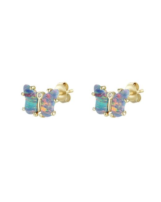 KAMARIA Blue Opal Butterfly Stud Earrings