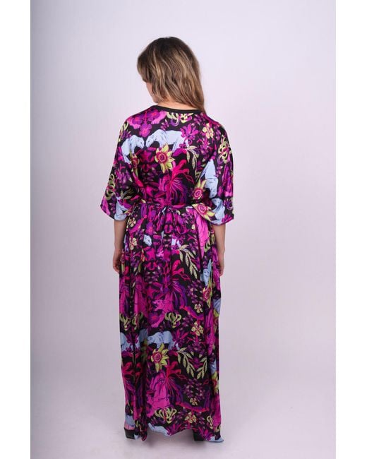 Any Old Iron Purple Return Of The Panther Printed Kaftan Maxi Dress