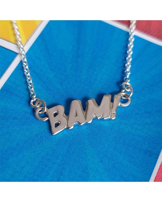 Edge Only Metallic Mini Bam! Letters Necklace Sterling
