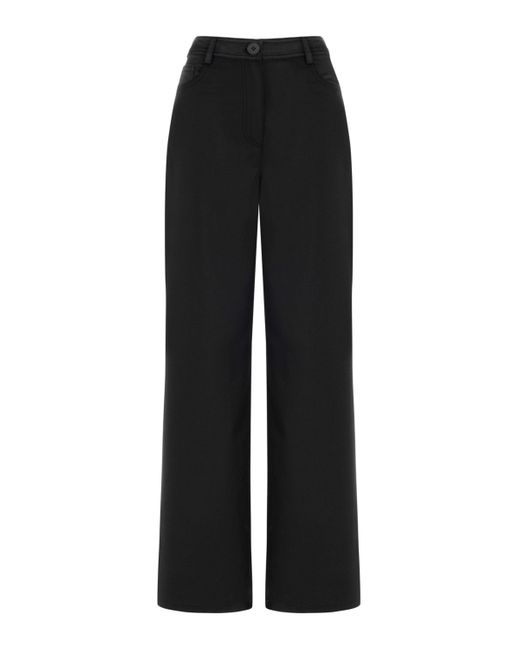 Nocturne Black High Waisted Pants With Pockets