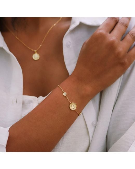 Luna Charles Metallic Alena Sun Coin Bracelet