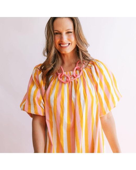 SUNSHINE TIENDA Metallic Sunkissed Stripe Ace Dress