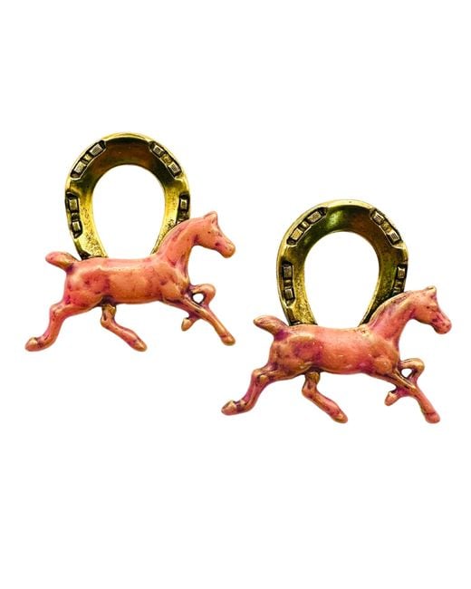 The Pink Reef Orange Keeneland Horse Earring
