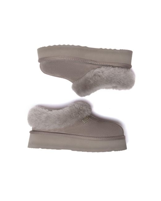 EverAu Australia Brown Topknot Leather Slippers