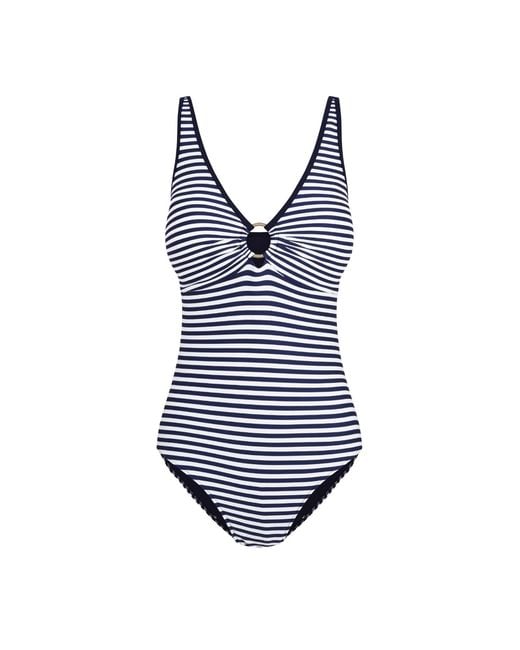 Aqva Swimwear Blue Stripes Macarella One-Piece Swimsuit