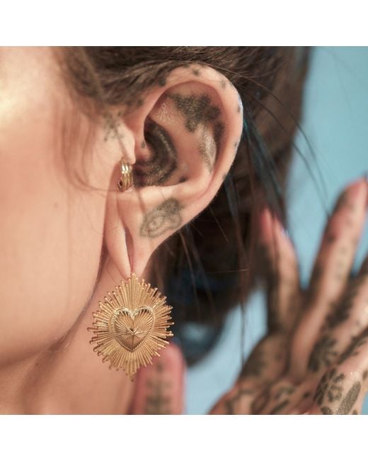 IN CAUDA VENENUM Metallic Akasha Earrings