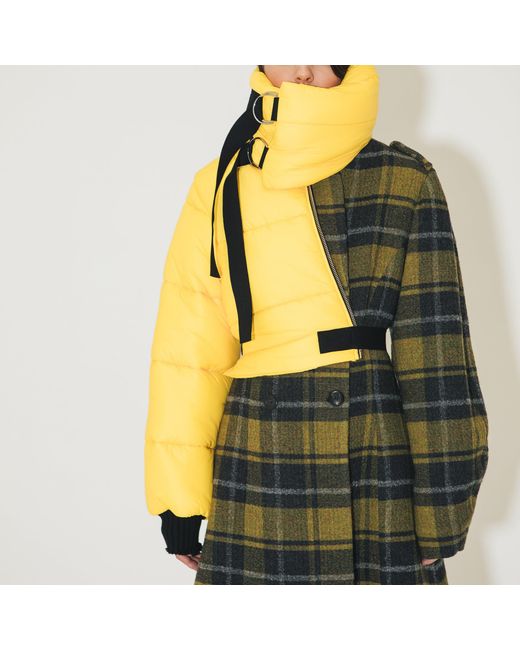SVETA Milano Yellow Kensington Coat With Overlapped Down Jacket
