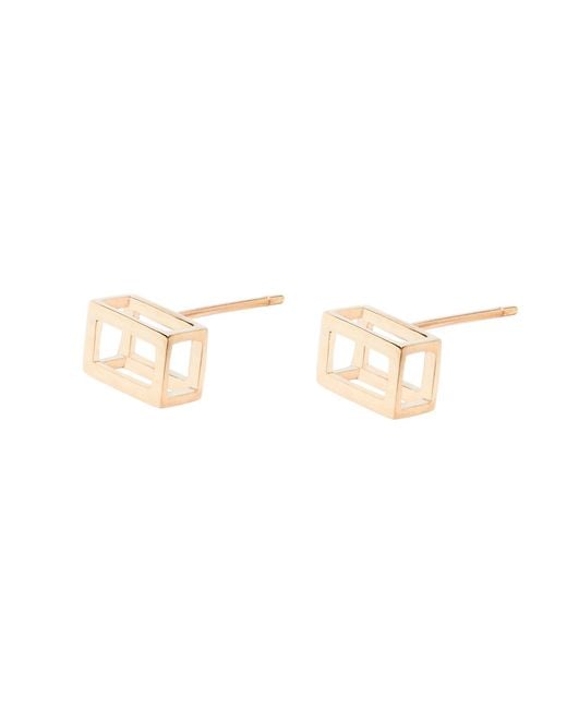 Sheida Farrokhi Metallic Rose Rectangle Stud Earrings