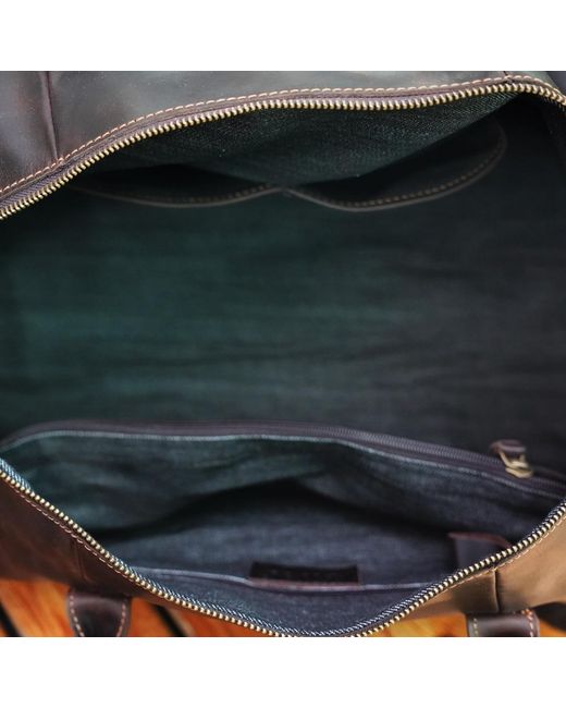 Touri Brown Genuine Leather Weekend Bag for men