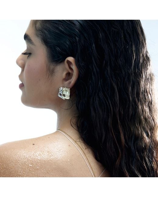 De Roms Metallic Abstract Molten Soulmate Earrings