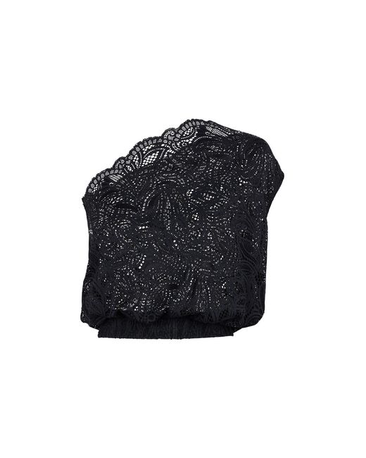 Zetaye Blue Lyric Lace One Shoulder Top