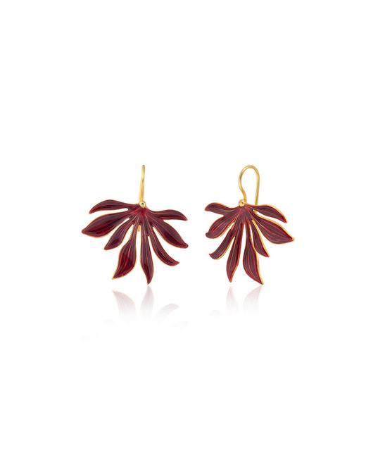 Milou Jewelry Red Leaf Earrings