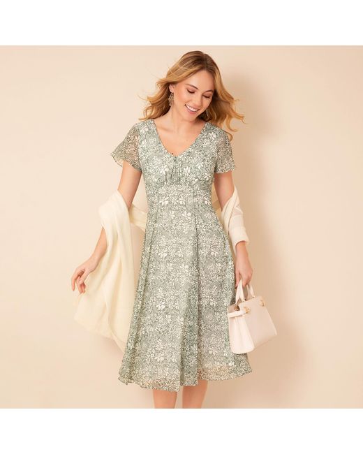 Alie Street London Green Neutrals Miranda Dress Botanical