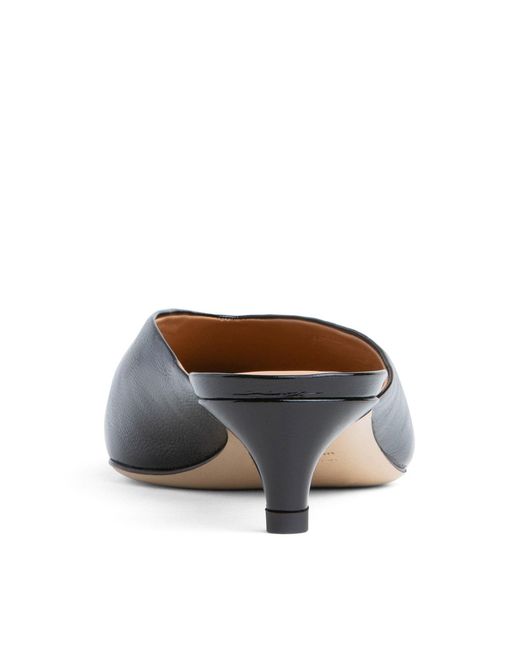 Beautiisoles by Robyn Shreiber Made in Italy Black Gal Leather Mule Comfortable Low Heel Elegant For Work & Valentine Evening