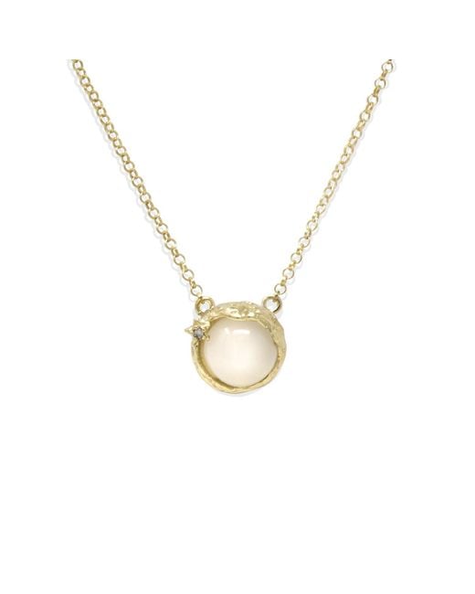 Vintouch Italy Metallic Ad Astra-Plated Moonstone Necklace