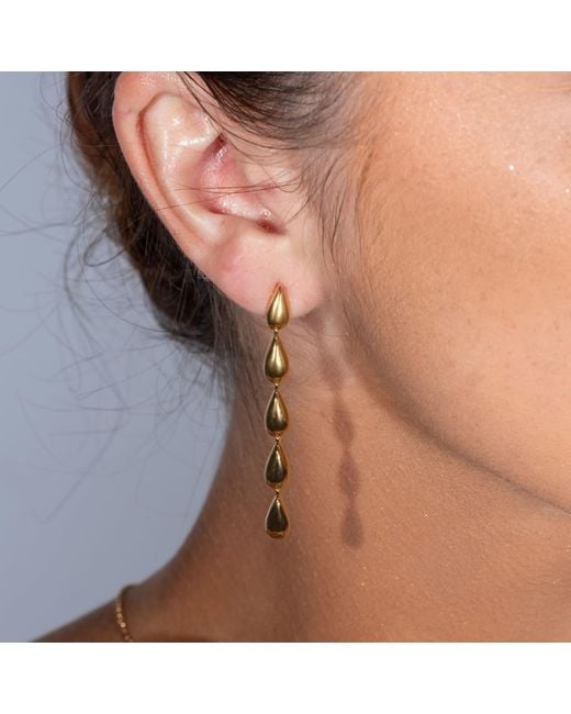 Lucy Quartermaine Metallic Tear Drop Earrings