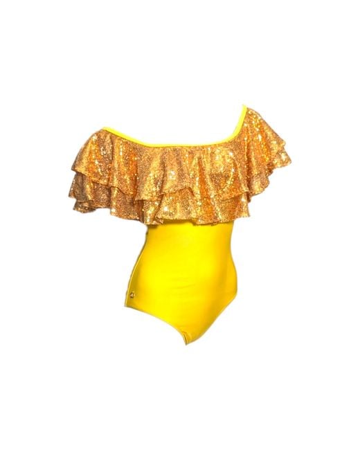Julia Clancey Yellow Rara Sunshine Sequin Swim Body
