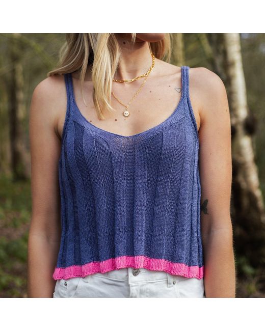 Cara & The Sky Blue Jodie Ribbed Knitted Cami Vest