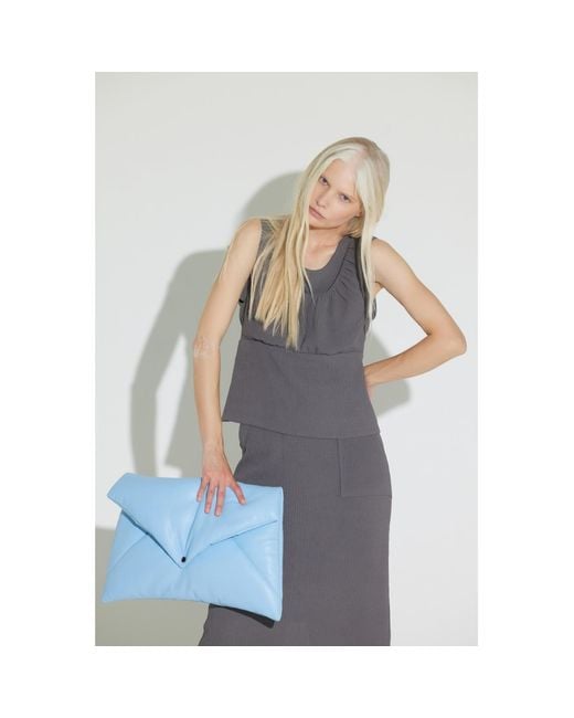 Julia Allert Gray Summer Crinkled Sleeveless Top & Long Skirt Two-Piece Set –