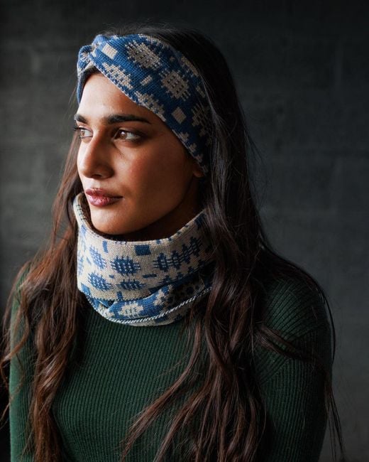 Mabli Blue Carthen Merino Tube Scarf