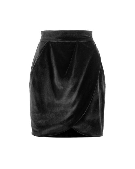 AVENUE No.29 Black Velvet Wrap Mini Skirt –