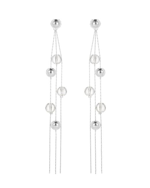 Classicharms White Frostlily Clear Crystal & Bead Drop Earrings
