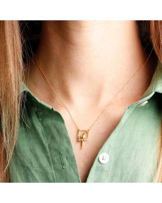 Lee Renee Metallic Parakeet Necklace – Small, Upright