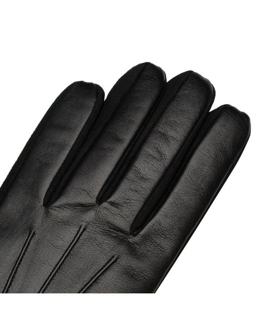 1861 Glove Manufactory Black Sassari Nappa Leather Gloves for men