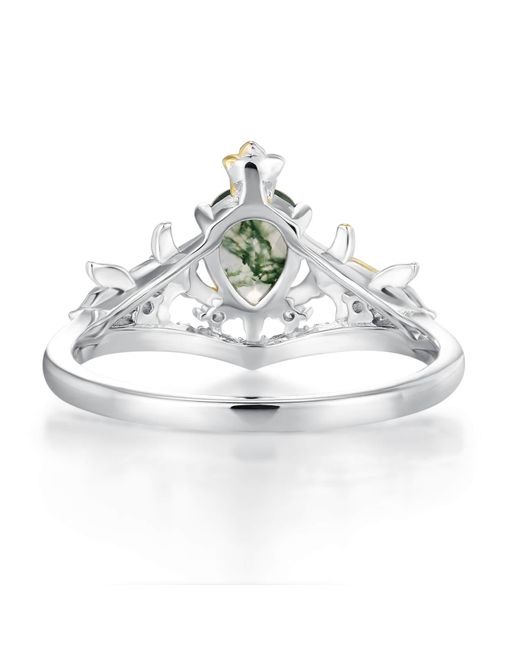 Azura Jewelry New York Brown Juniper Dream Moss Agate Ring Vermeil