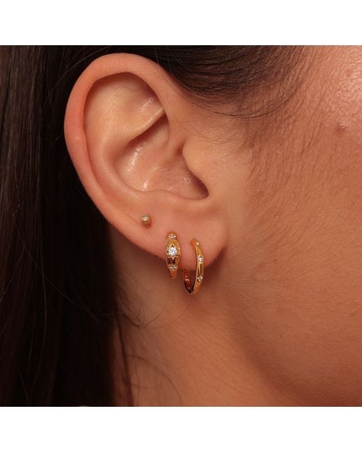 Esterah Metallic Mini Starry Huggie Earrings