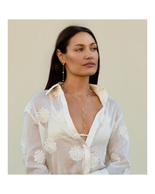 SET & STONES White Bobbi Lariat Necklace