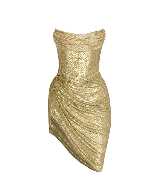 Angelika Jozefczyk Yellow Delia Mini Sequin Dress