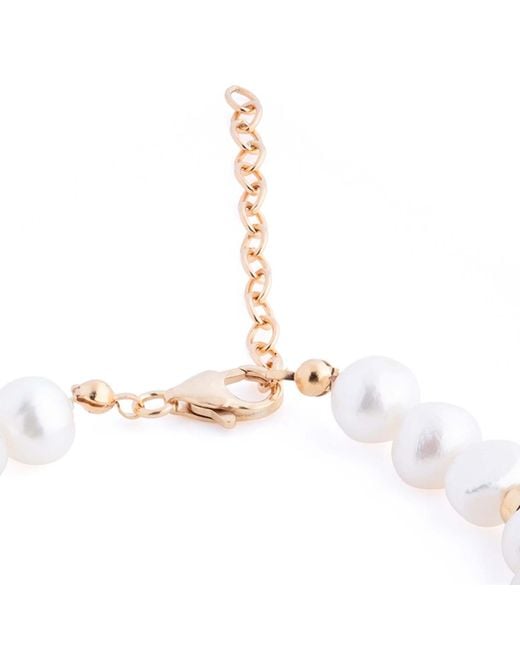 N'damus London White Nacre & Ivory Baroque Pearl Bracelet With Button