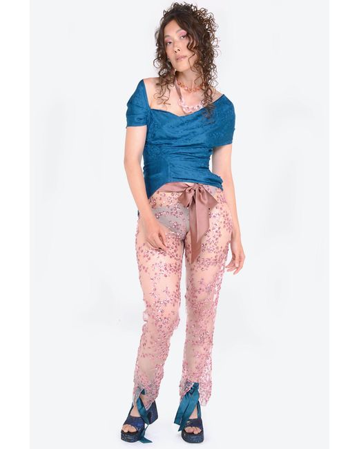 Natalia Petruch Pink Berta Sequins Trousers