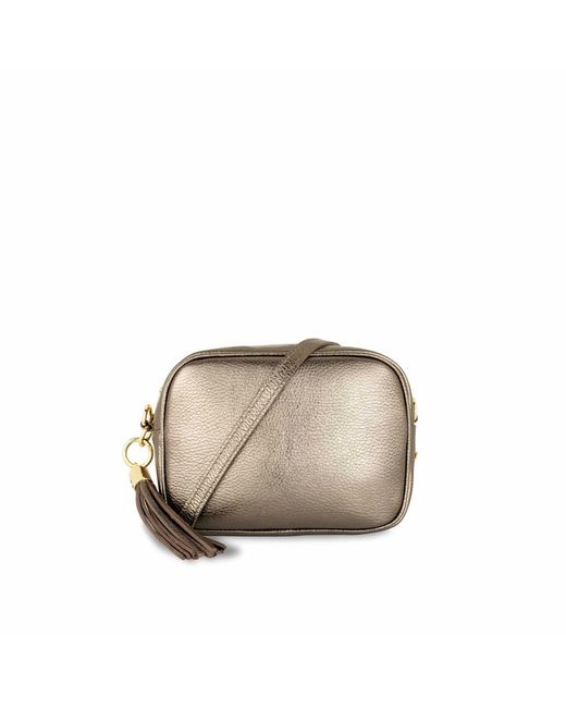 Apatchy London Natural The Tassel Bronze Leather Crossbody Bag