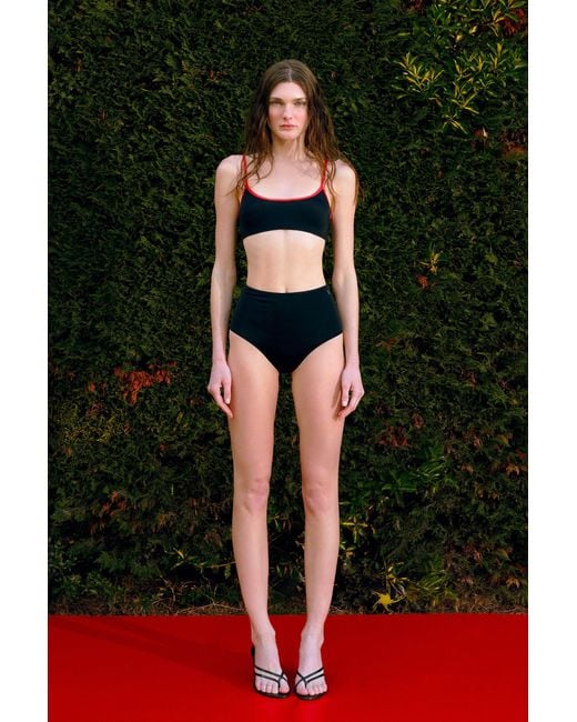 Pcfg Black The Solar Reflections High-Waisted Bikini Bottom
