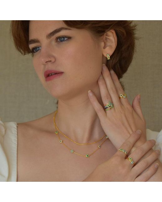 GEM BAZAAR Yellow Fleury Huggie Hoops