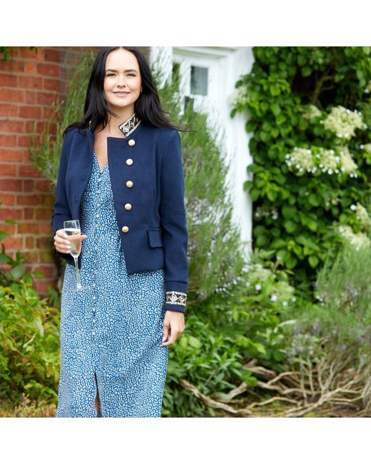 Guinea London Blue Military Jacket With Sequin Braid Details