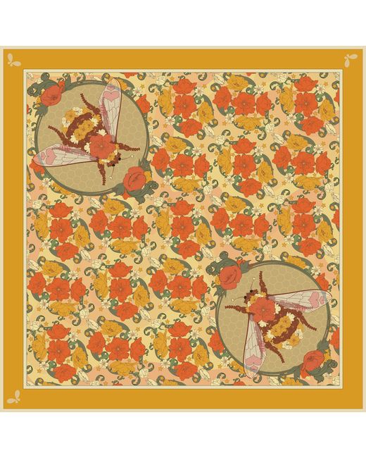 Henelle Metallic Bloom Large Silk Scarf