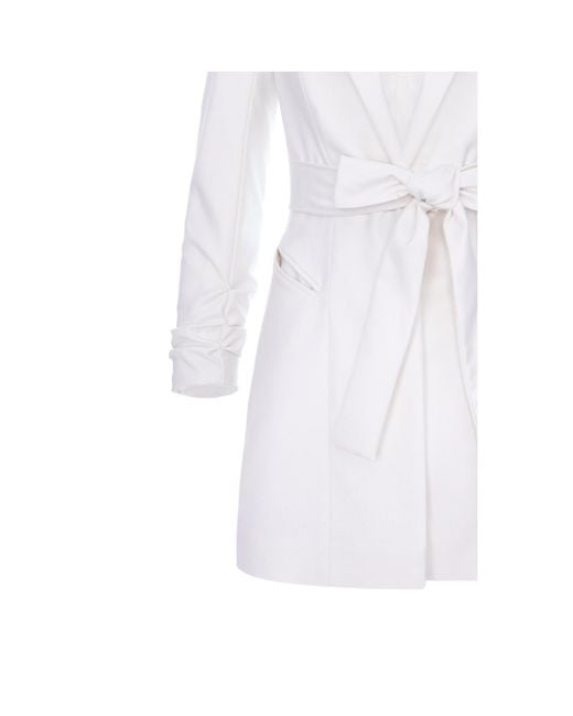 AVENUE No.29 White Single Breasted Wool Blazer With
