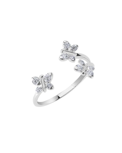 BLOOMTINE | Earth Angel HQ White Enchanting Flutterfly Sterling Trio Butterfly Ring