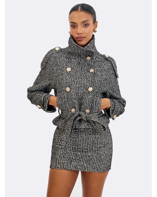Miss Circle New York Black Sandra & Tweed Mini Skirt