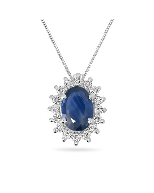 Artisan Blue Prong Diamond & Sapphire Gemstone Pendant