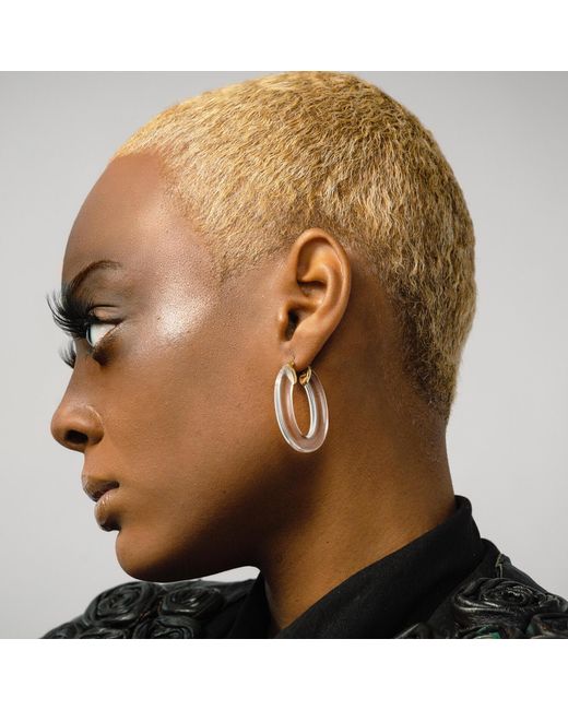 Gold & Honey Metallic Flat Hoop Earrings