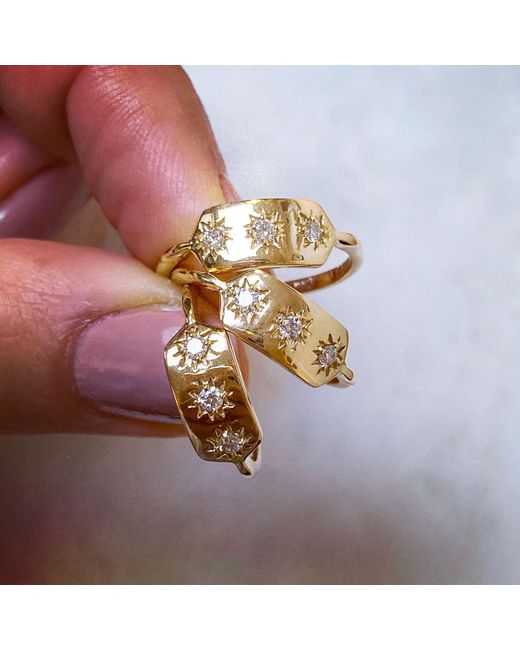 Zohreh Natural Diamond Starburst Ring 9K