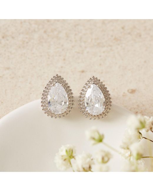 Esterah Metallic Teardrop Studs