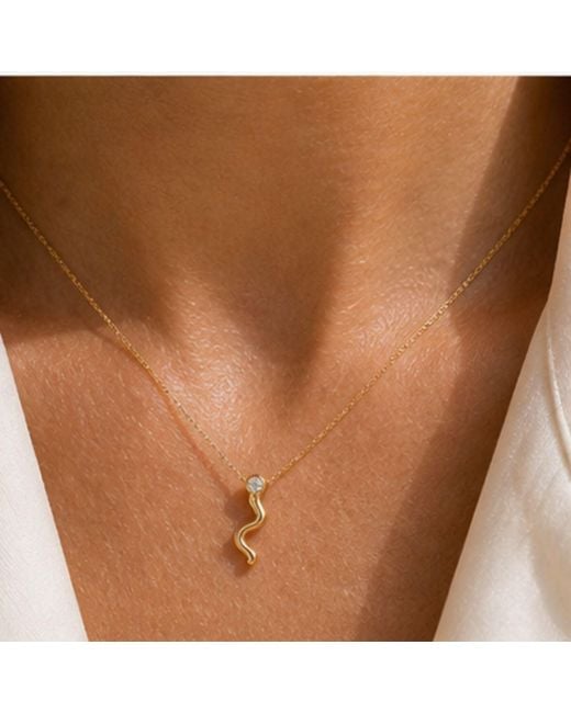Lily Flo Jewellery Metallic Almost Effortless Diamond Wave Necklace