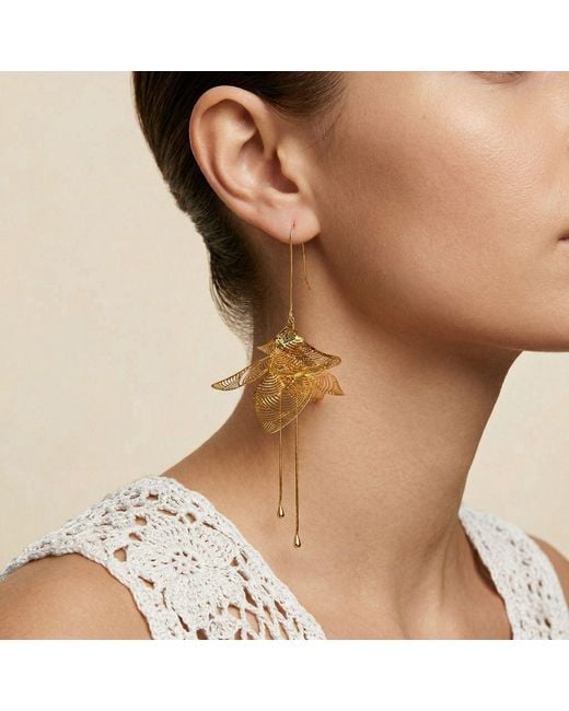 Jaredjamin Metallic Leilani Filigree Floral Statement Earrings